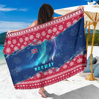 Norway Christmas Sarong with Northern Lights Snowflake Pattern and Nordic Forest - Wonder Print Shop