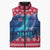 Norway Christmas Sleeveless Puffer Jacket with Northern Lights Snowflake Pattern and Nordic Forest - Wonder Print Shop