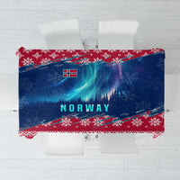 Norway Christmas Tablecloth with Northern Lights Snowflake Pattern and Nordic Forest - Wonder Print Shop