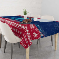 Norway Christmas Tablecloth with Northern Lights Snowflake Pattern and Nordic Forest - Wonder Print Shop