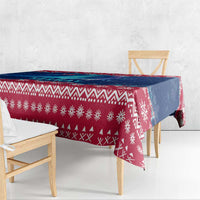 Norway Christmas Tablecloth with Northern Lights Snowflake Pattern and Nordic Forest - Wonder Print Shop