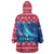 Norway Christmas Wearable Blanket Hoodie with Northern Lights Snowflake Pattern and Nordic Forest - Wonder Print Shop