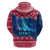Norway Christmas Zip Hoodie with Northern Lights Snowflake Pattern and Nordic Forest - Wonder Print Shop
