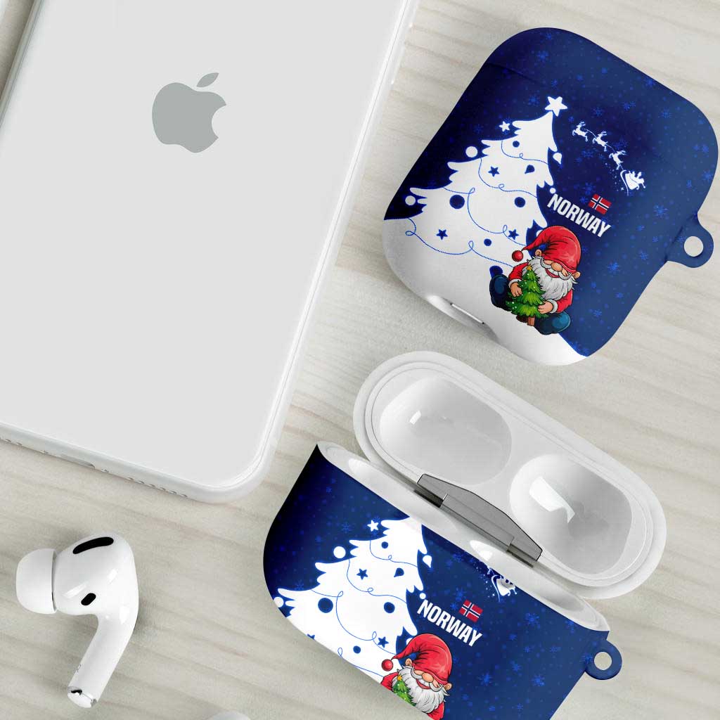 Norway Christmas AirPods Case with Nordic Gnome Santa White Tree and Snowflake - Wonder Print Shop