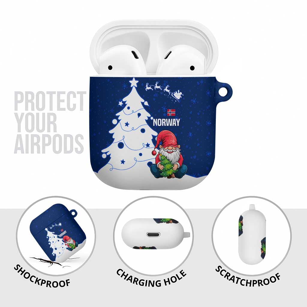 Norway Christmas AirPods Case with Nordic Gnome Santa White Tree and Snowflake - Wonder Print Shop