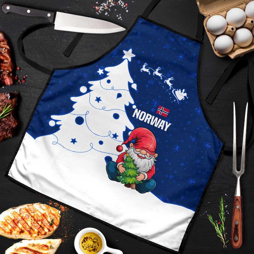 Norway Christmas Apron with Nordic Gnome Santa White Tree and Snowflake - Wonder Print Shop
