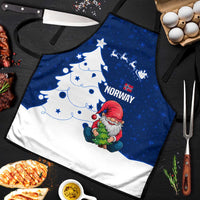 Norway Christmas Apron with Nordic Gnome Santa White Tree and Snowflake - Wonder Print Shop