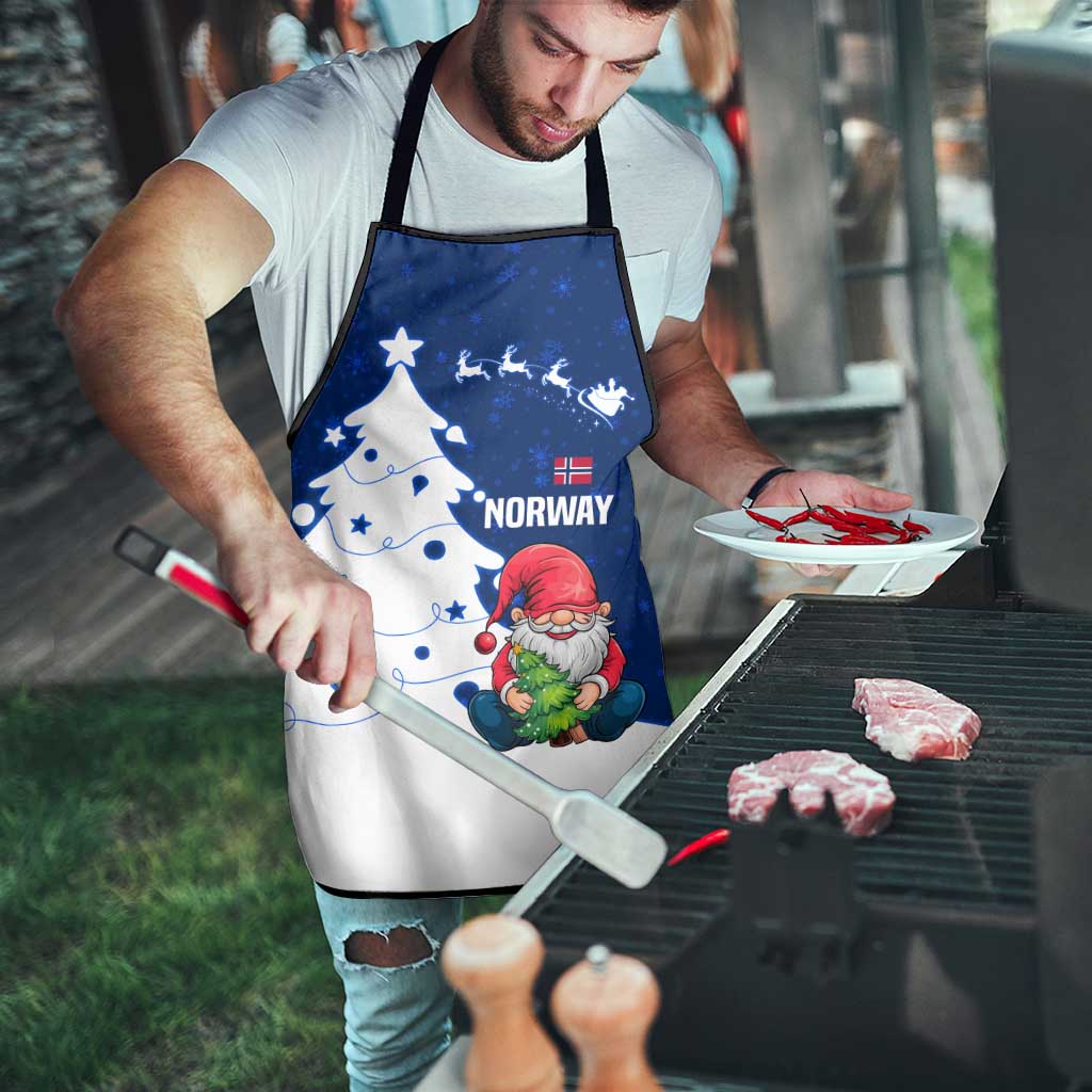 Norway Christmas Apron with Nordic Gnome Santa White Tree and Snowflake - Wonder Print Shop
