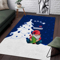 Norway Christmas Area Rug with Nordic Gnome Santa White Tree and Snowflake - Wonder Print Shop