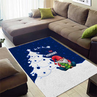 Norway Christmas Area Rug with Nordic Gnome Santa White Tree and Snowflake - Wonder Print Shop