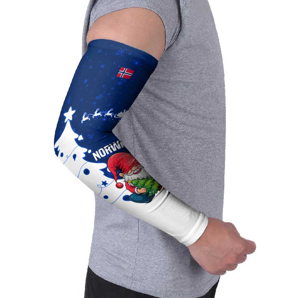 Norway Christmas Arm Sleeves with Nordic Gnome Santa White Tree and Snowflake - Wonder Print Shop