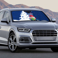 Norway Christmas Auto Sun Shade with Nordic Gnome Santa White Tree and Snowflake - Wonder Print Shop
