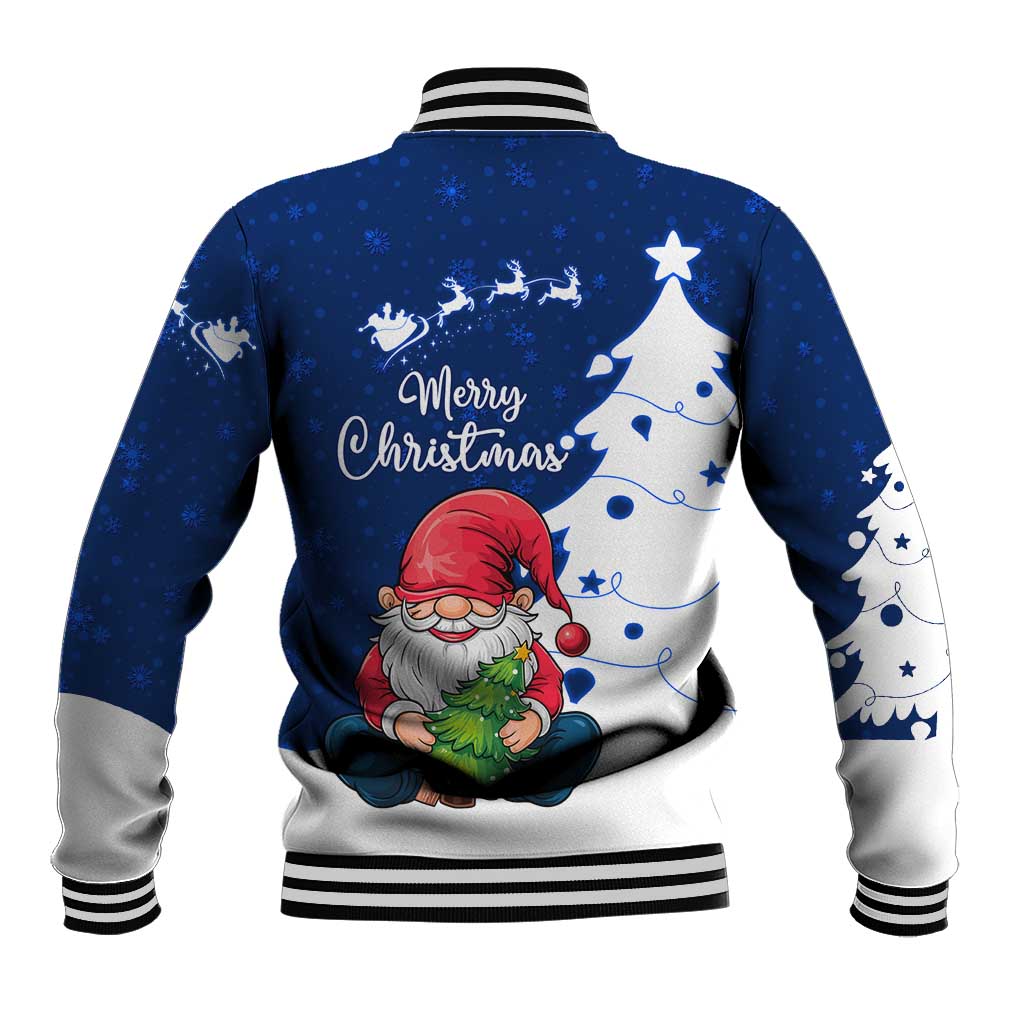 Norway Christmas Baseball Jacket with Nordic Gnome Santa White Tree and Snowflake - Wonder Print Shop