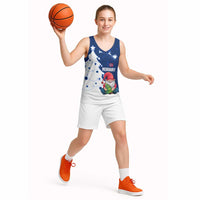 Norway Christmas Basketball Jersey with Nordic Gnome Santa White Tree and Snowflake - Wonder Print Shop