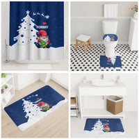 Norway Christmas Bathroom Set with Nordic Gnome Santa White Tree and Snowflake - Wonder Print Shop