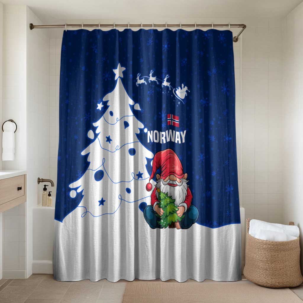 Norway Christmas Bathroom Set with Nordic Gnome Santa White Tree and Snowflake - Wonder Print Shop