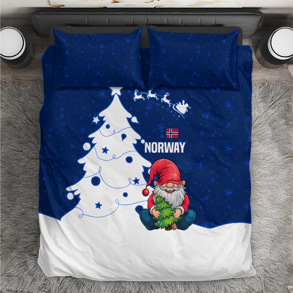Norway Christmas Bedding Set with Nordic Gnome Santa White Tree and Snowflake - Wonder Print Shop