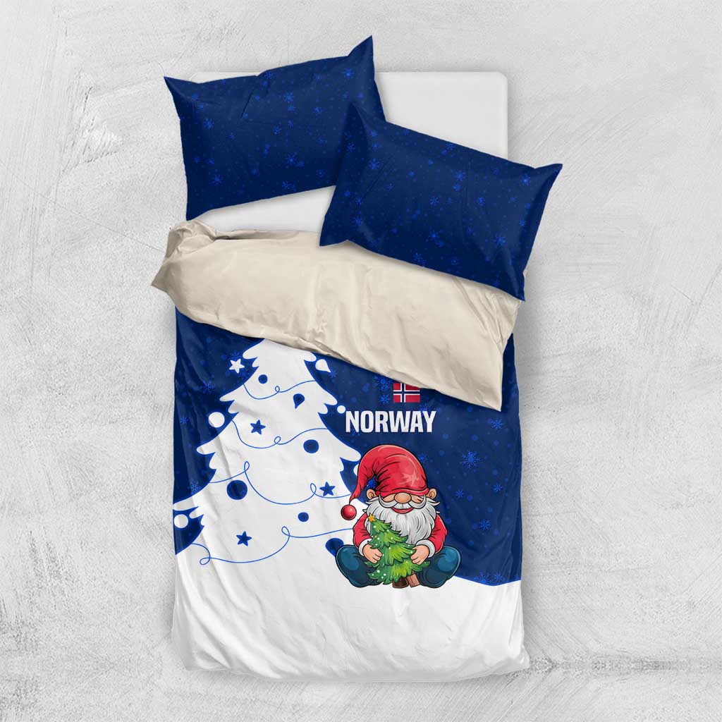 Norway Christmas Bedding Set with Nordic Gnome Santa White Tree and Snowflake - Wonder Print Shop
