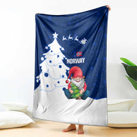 Norway Christmas Blanket with Nordic Gnome Santa White Tree and Snowflake - Wonder Print Shop