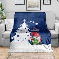 Norway Christmas Blanket with Nordic Gnome Santa White Tree and Snowflake - Wonder Print Shop
