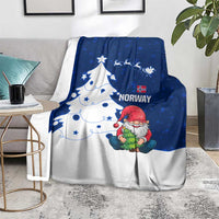 Norway Christmas Blanket with Nordic Gnome Santa White Tree and Snowflake - Wonder Print Shop