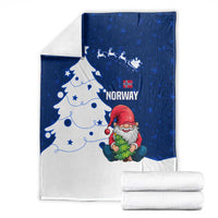 Norway Christmas Blanket with Nordic Gnome Santa White Tree and Snowflake - Wonder Print Shop