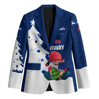 Norway Christmas Blazer with Nordic Gnome Santa White Tree and Snowflake - Wonder Print Shop