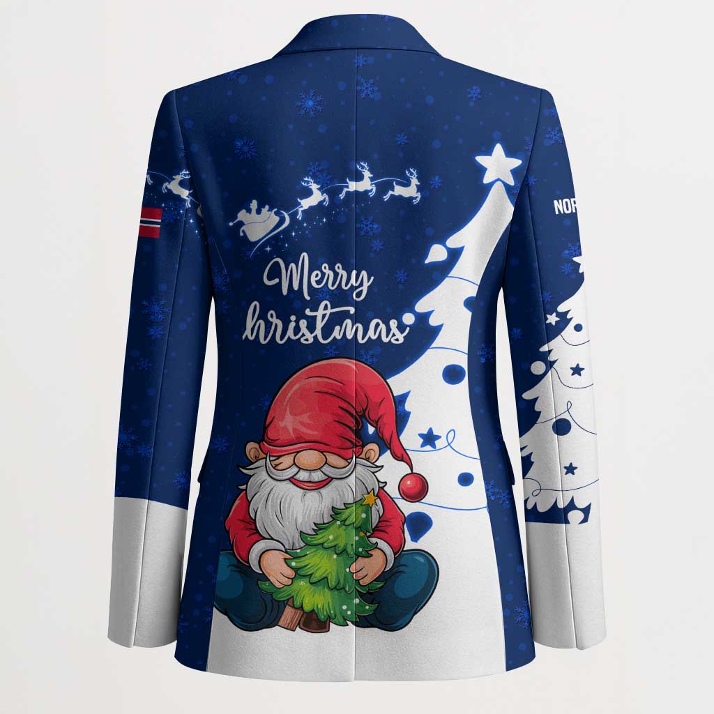 Norway Christmas Blazer with Nordic Gnome Santa White Tree and Snowflake - Wonder Print Shop