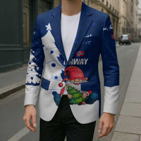 Norway Christmas Blazer with Nordic Gnome Santa White Tree and Snowflake - Wonder Print Shop