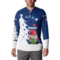 Norway Christmas Button Sweatshirt with Nordic Gnome Santa White Tree and Snowflake - Wonder Print Shop