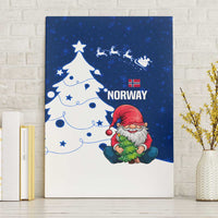 Norway Christmas Canvas Wall Art with Nordic Gnome Santa White Tree and Snowflake - Wonder Print Shop