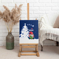 Norway Christmas Canvas Wall Art with Nordic Gnome Santa White Tree and Snowflake - Wonder Print Shop
