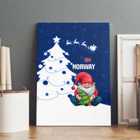 Norway Christmas Canvas Wall Art with Nordic Gnome Santa White Tree and Snowflake - Wonder Print Shop