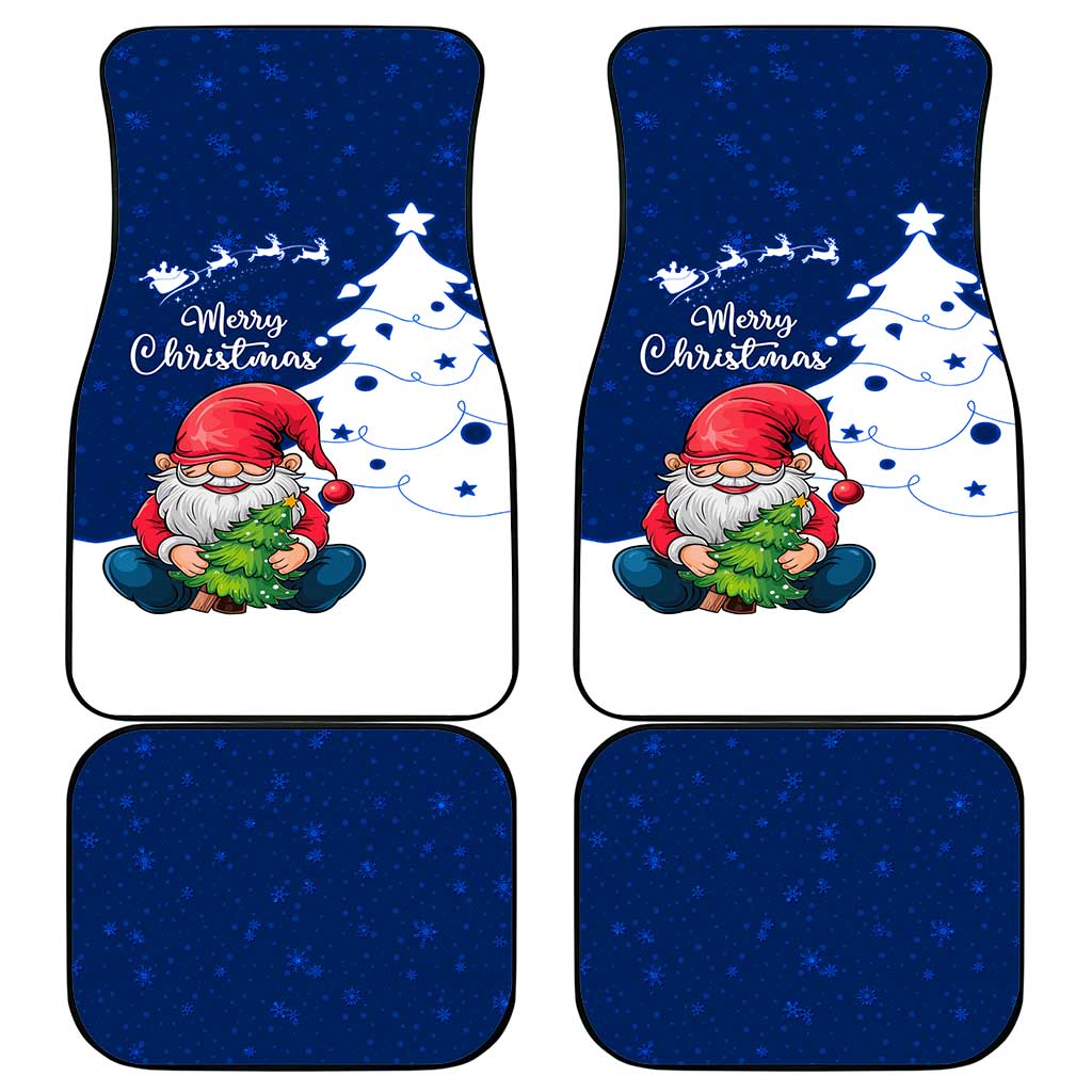 Norway Christmas Car Mats with Nordic Gnome Santa White Tree and Snowflake - Wonder Print Shop
