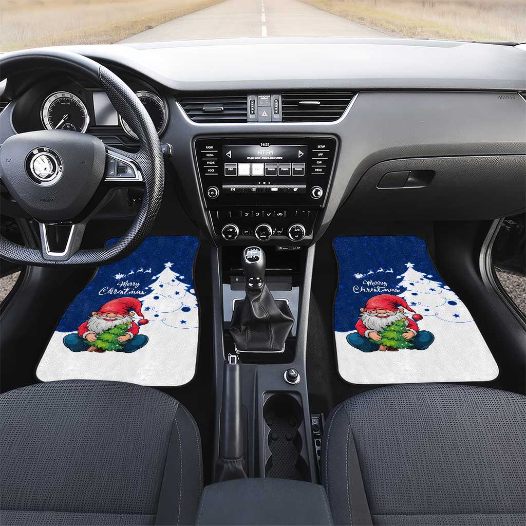 Norway Christmas Car Mats with Nordic Gnome Santa White Tree and Snowflake - Wonder Print Shop