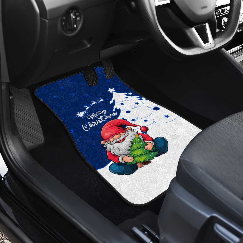 Norway Christmas Car Mats with Nordic Gnome Santa White Tree and Snowflake - Wonder Print Shop