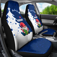 Norway Christmas Car Seat Cover with Nordic Gnome Santa White Tree and Snowflake - Wonder Print Shop