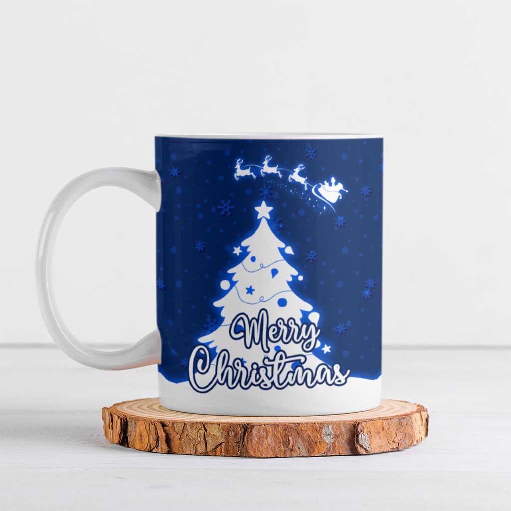 Norway Christmas Ceramic Mug with Nordic Gnome Santa White Tree and Snowflake - Wonder Print Shop