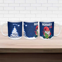 Norway Christmas Ceramic Mug with Nordic Gnome Santa White Tree and Snowflake - Wonder Print Shop