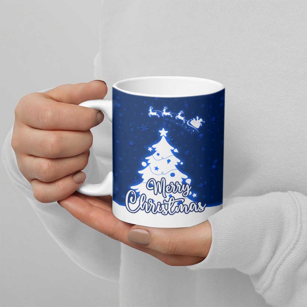 Norway Christmas Ceramic Mug with Nordic Gnome Santa White Tree and Snowflake - Wonder Print Shop