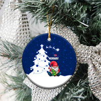 Norway Christmas Ceramic Ornament with Nordic Gnome Santa White Tree and Snowflake - Wonder Print Shop