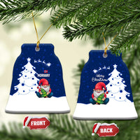 Norway Christmas Ceramic Ornament with Nordic Gnome Santa White Tree and Snowflake - Wonder Print Shop