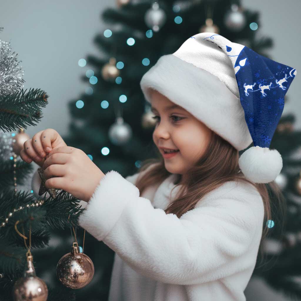 Norway Christmas Santa Hat with Nordic Gnome Santa White Tree and Snowflake - Wonder Print Shop