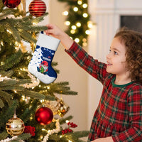 Norway Christmas Stocking with Nordic Gnome Santa White Tree and Snowflake - Wonder Print Shop