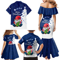Norway Christmas Family Matching Mermaid Dress and Hawaiian Shirt with Nordic Gnome Santa White Tree and Snowflake - Wonder Print Shop