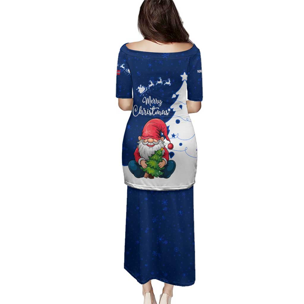 Norway Christmas Family Matching Puletasi and Hawaiian Shirt with Nordic Gnome Santa White Tree and Snowflake - undefined