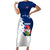 Norway Christmas Family Matching Short Sleeve Bodycon Dress and Hawaiian Shirt with Nordic Gnome Santa White Tree and Snowflake - Wonder Print Shop