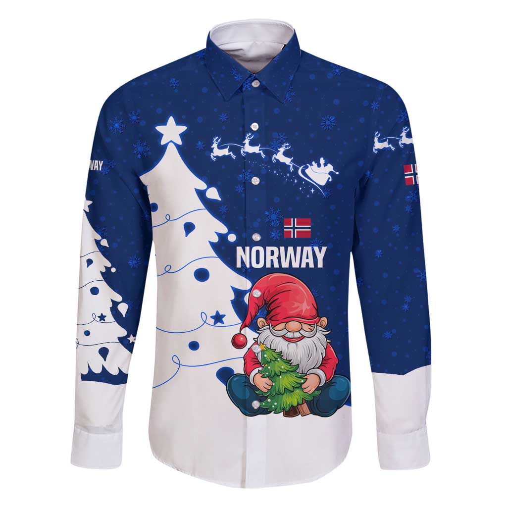 Norway Christmas Family Matching Summer Maxi Dress and Hawaiian Shirt with Nordic Gnome Santa White Tree and Snowflake - Wonder Print Shop