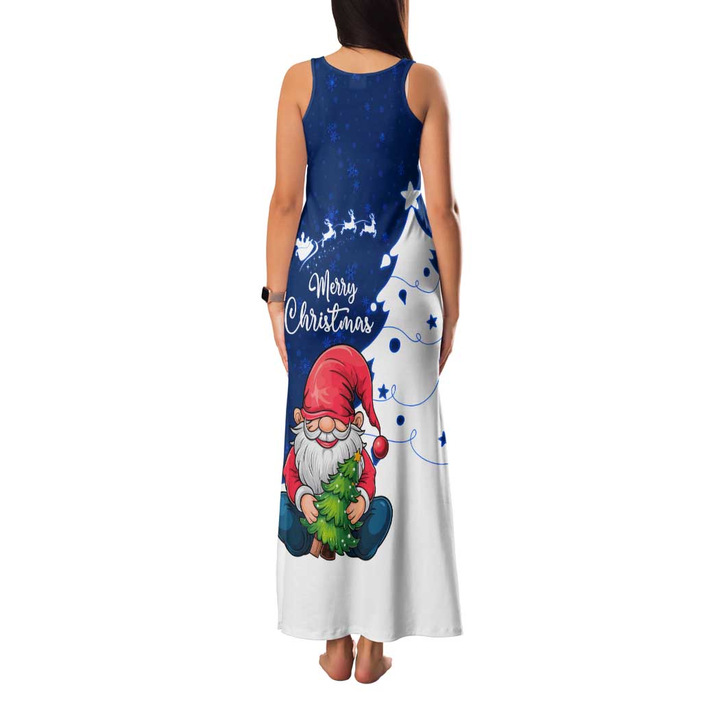 Norway Christmas Family Matching Tank Maxi Dress and Hawaiian Shirt with Nordic Gnome Santa White Tree and Snowflake - Wonder Print Shop