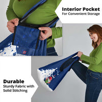 Norway Christmas Grocery Bag with Nordic Gnome Santa White Tree and Snowflake - Wonder Print Shop